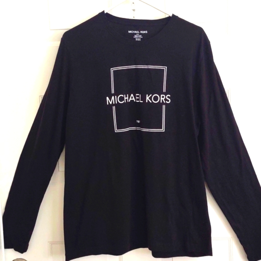 Micheal Kors Long Sleeve Black Tee